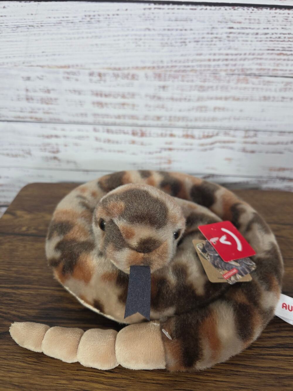 Aurora Rattlesnake Plush Coiled Stuffed Animal Realistic Snake 10" With Tags
